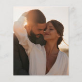 Budget korenbloem blauwe foto trouw uitnodiging (Achterkant)