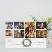 Budget Krans Monogram 7 Foto Kerstmis- Medium (Staand voorkant)