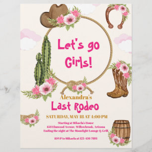 Budget Laatste Rodeo Cowgirl Vrijgezellenfeest Flyer
