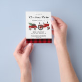 Budget Landelijk Rood Buffel Plaid Kerstfeest Part Flyer (Hand)