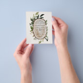 budget landelijke bruiloftsinvitaties met bladmoti flyer (Hand)