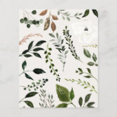 budget landelijke bruiloftsinvitaties met bladmoti flyer (Achterkant)