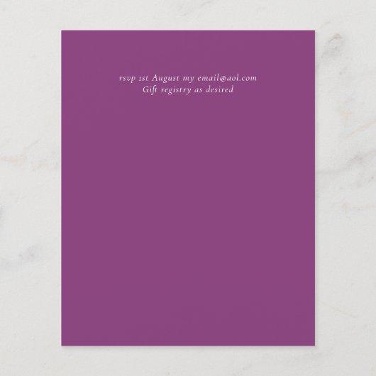 BUDGET Landelijke Fuchsia Bloemen Bos Bruiloft Flyer (Achterkant)