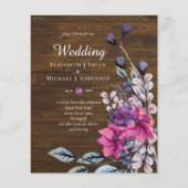 BUDGET Landelijke Fuchsia Bloemen Bosbruiloft (Voorkant)