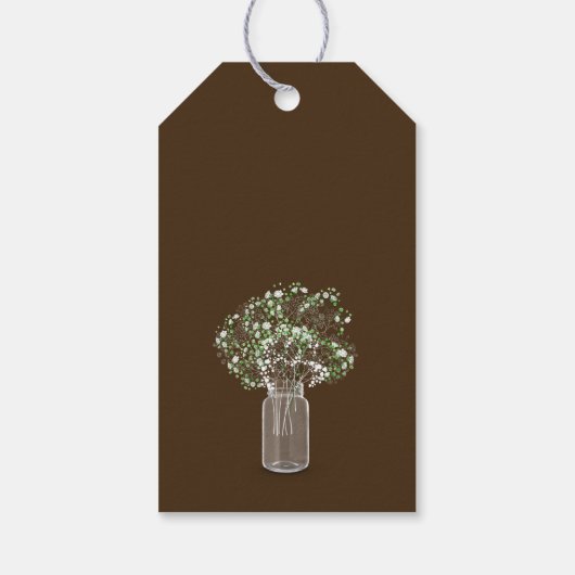 Budget Landelijke Gipsyflower Steenhouwerspot Trou Cadeaulabel (Achterkant)