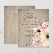 BUDGET Landelijke pruim gember vijgen trouw uitnod (Voorkant / Achterkant)