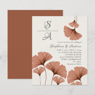 Budget Landelijke Terracotta Ginkgo-loof Huwelijk