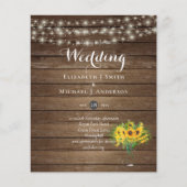 BUDGET Landelijke Zonnebloemen Bos Bruiloftsinvati (Voorkant)