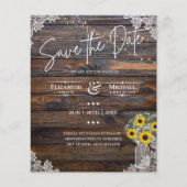 Budget Landelijke Zonnebloemen Kant Mason Jar Trou (Voorkant)