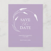 Budget Lavendel Bruiloft Save The Date Flyer (Voorkant)