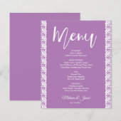 Budget Lavendel Elegant Bruiloft Menu (Voorkant / Achterkant)