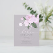 Budget Lavender Gray Floral Baby in Bloom Shower (Staand voorkant)