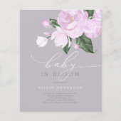 Budget Lavender Gray Floral Baby in Bloom Shower (Voorkant)
