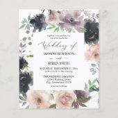 Budget Lavender, Navy Blue, Blush Pink Wedding Flyer (Voorkant)