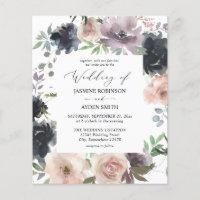 Budget Lavender, Navy Blue, Blush Pink Wedding