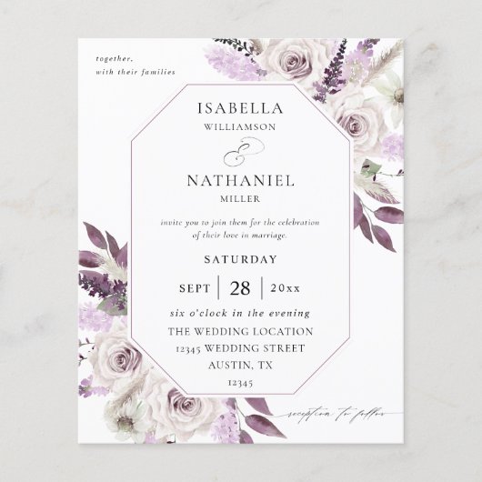Budget Lavender Paars Floral Flyer (Voorkant)