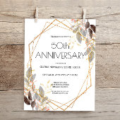 Budget Leafy Gold Geometric Weduwen Uitnodiging