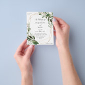 Budget Leaves & Eucalyptus Gold Weduwen Flyer (Hand)