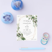 Budget Leaves & Eucalyptus Gold Weduwen Flyer (Enkel)