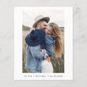 Budget legant Save the Date Photo Minimalist (Achterkant)