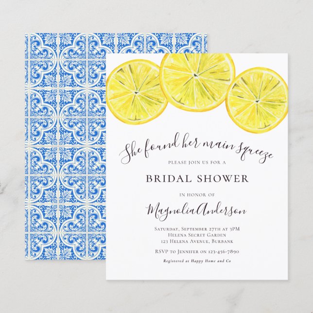 Budget Lemon Citrus Bridal Shower (Voorkant / Achterkant)