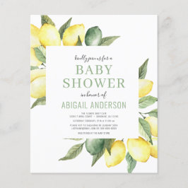 Budget Lemon Citrus Moderne Baby shower Uitnodigin Flyer