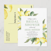 Budget Lemon Floral Bridal Shower Briefkaart (Voorkant / Achterkant)