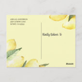 Budget Lemon Floral Bridal Shower Briefkaart (Achterkant)