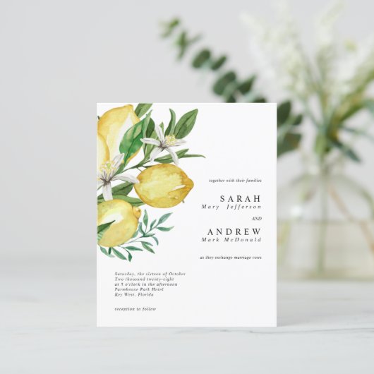 Budget Lemon Greenery Modern Wedding (Staand voorkant)