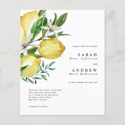 Budget Lemon Greenery Modern Wedding (Voorkant)