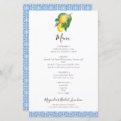 BUDGET Lemon Mediterranean Bridal Luncheon Menu (Voorkant / Achterkant)