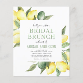Budget Lemon Waterverf Bridal Brunch Uitnodiging Flyer
