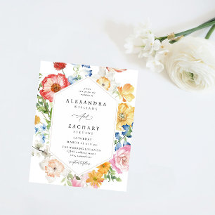 Budget Lente Multi Color Florals Bruiloft Flyer