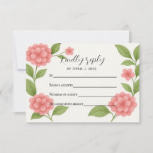 Budget Levendige Roze Hortensia RSVP Kaart