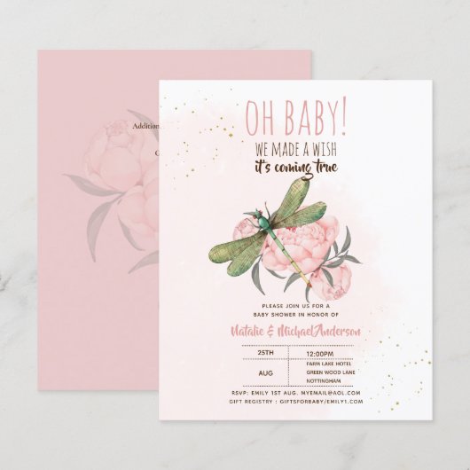 BUDGET LIBELLE Make A Wish Baby Shower Bloemen (Voorkant / Achterkant)