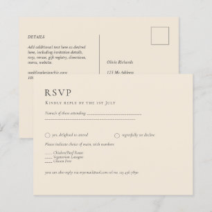 BUDGET Licht BEIGE Monochroom Trouwen Briefkaart