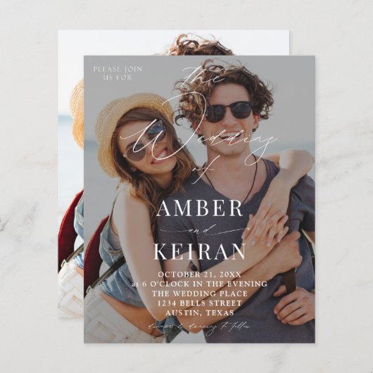 Budget licht getinte Shades Photo Wedding (Voorkant / Achterkant)