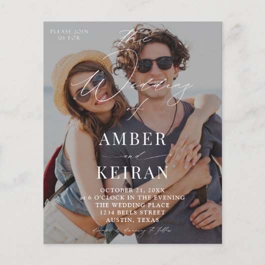 Budget licht getinte Shades Photo Wedding Flyer (Voorkant)