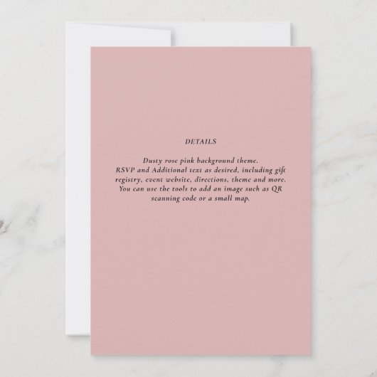 BUDGET Light Dusty Roos Pink Monochrome Weddenscha (Achterkant)