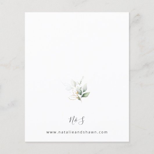 Budget Light Eucalyptus Glow Gold Weddenschap Flyer (Achterkant)