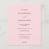 Budget Light Pink Calligraphy Wedding (Voorkant)