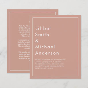 BUDGET Light Terracotta Monochrome WEDDING
