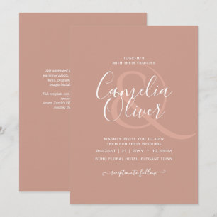 BUDGET Light Terracotta Monochrome WEDDING Kaart