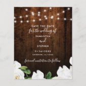 Budget Lights Rustic Wood Wedding Save The Date (Voorkant)