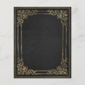 Budget  Lijst Zwart Goud bruiloft Uitnodigen (Achterkant)