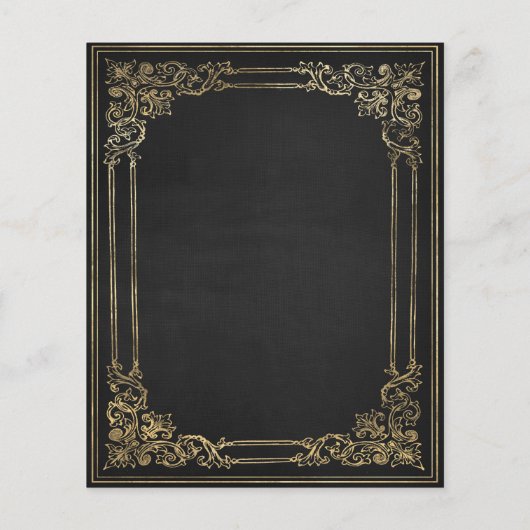 Budget  Lijst Zwart Goud bruiloft Uitnodigen (Achterkant)