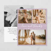 Budget Lila 3 Foto Collage Trouw Dankjewel (Voorkant / Achterkant)