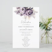Budget Lilac Purple Florals Programme de mariage (Debout devant)