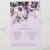 Budget Lilac Purple Florals Programme de mariage (Dos)