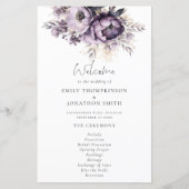 Budget Lilac Purple Florals Programme de mariage (Devant)